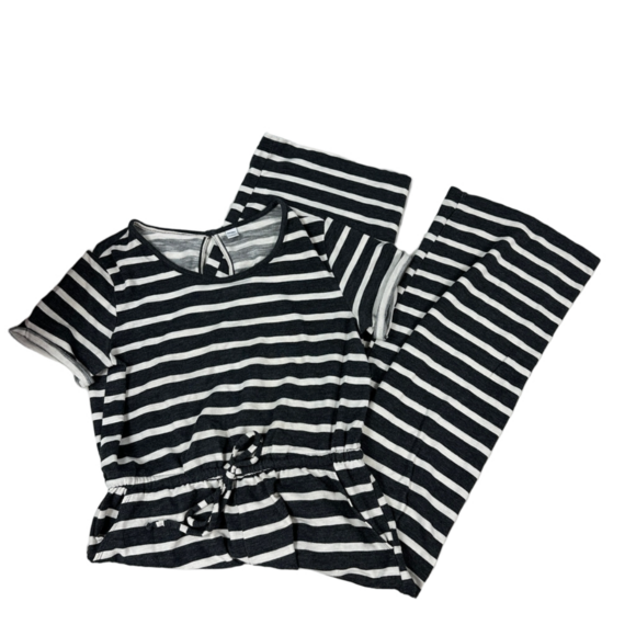 Old Navy‎ Gray Striped T-shirt Jumpsuit Large - Picture 2 of 8